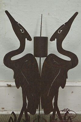 Hand Forged Steel Crane Garden Pedestal