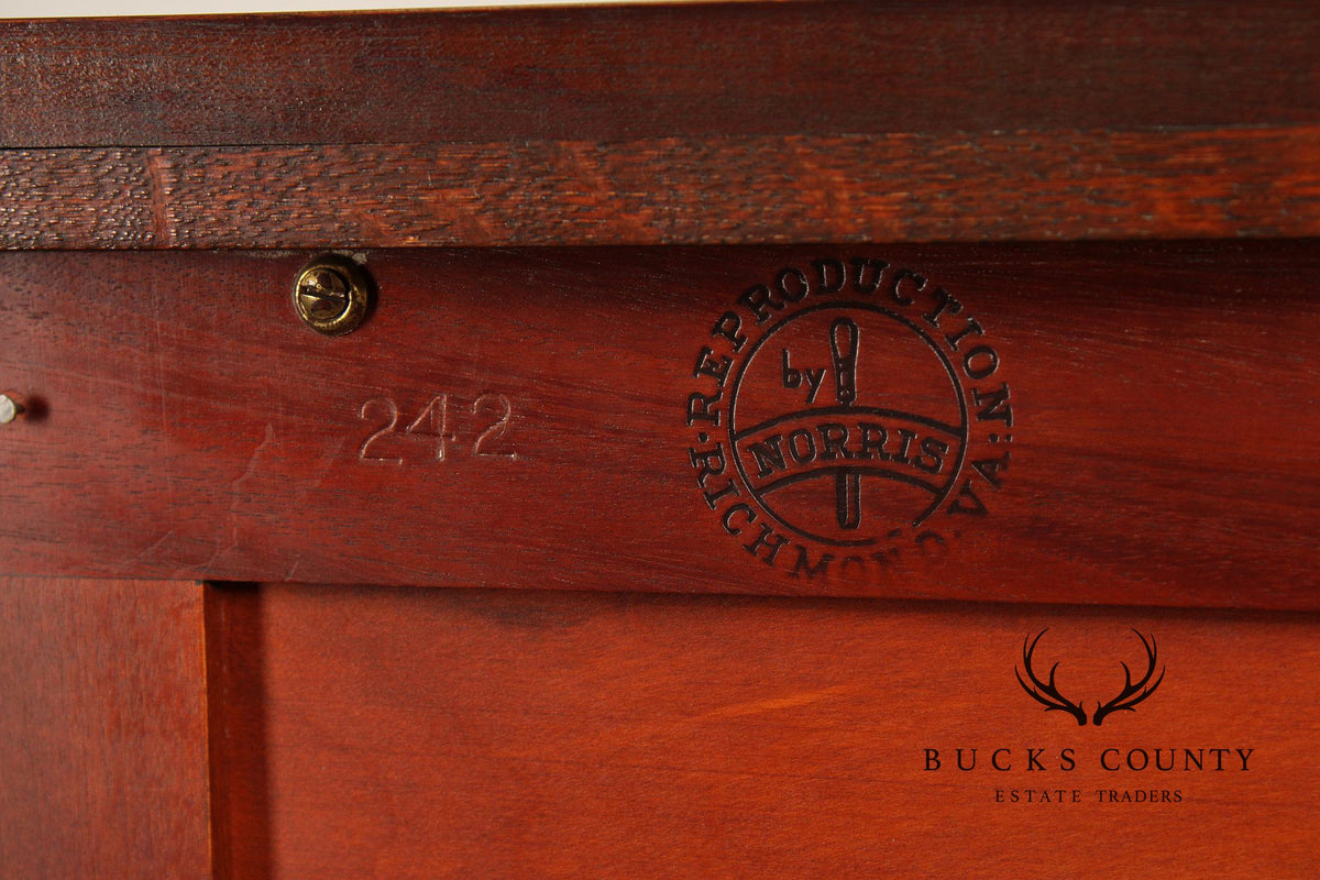 Norris Furniture Chippendale Style Mahogany Tall Chest