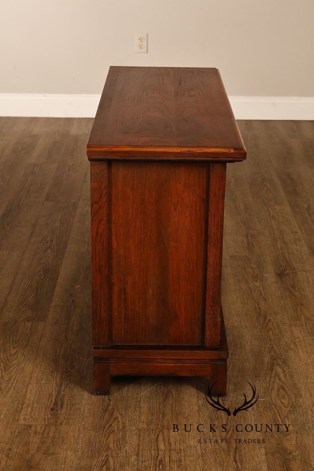 Vintage Spanish Revival Carved Oak Cabinet With Iron Hardware