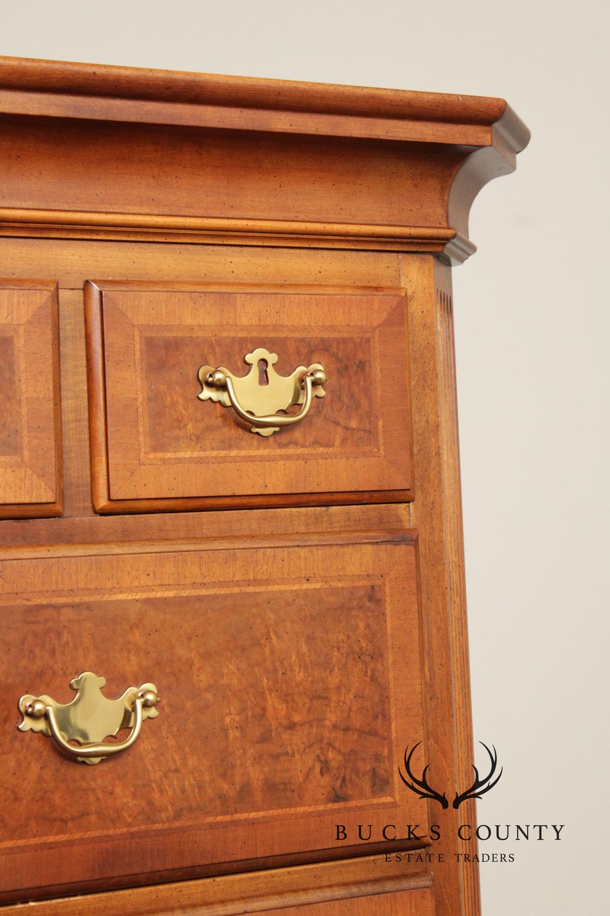 Century British National Trust Collection Burlwood Chest on Chest