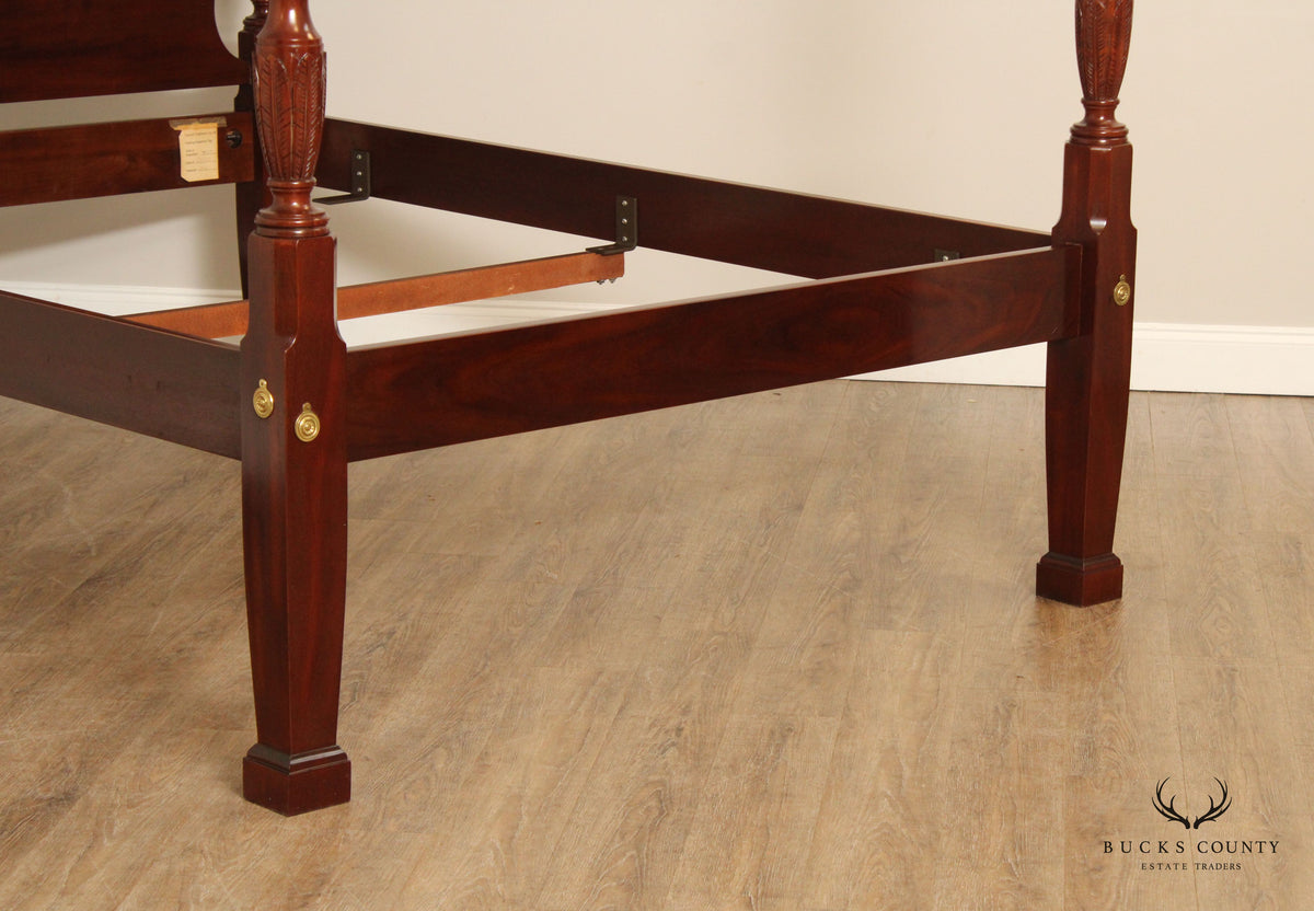 Councill Craftsmen Mahogany Rice Carved Queen Size Canopy Bed