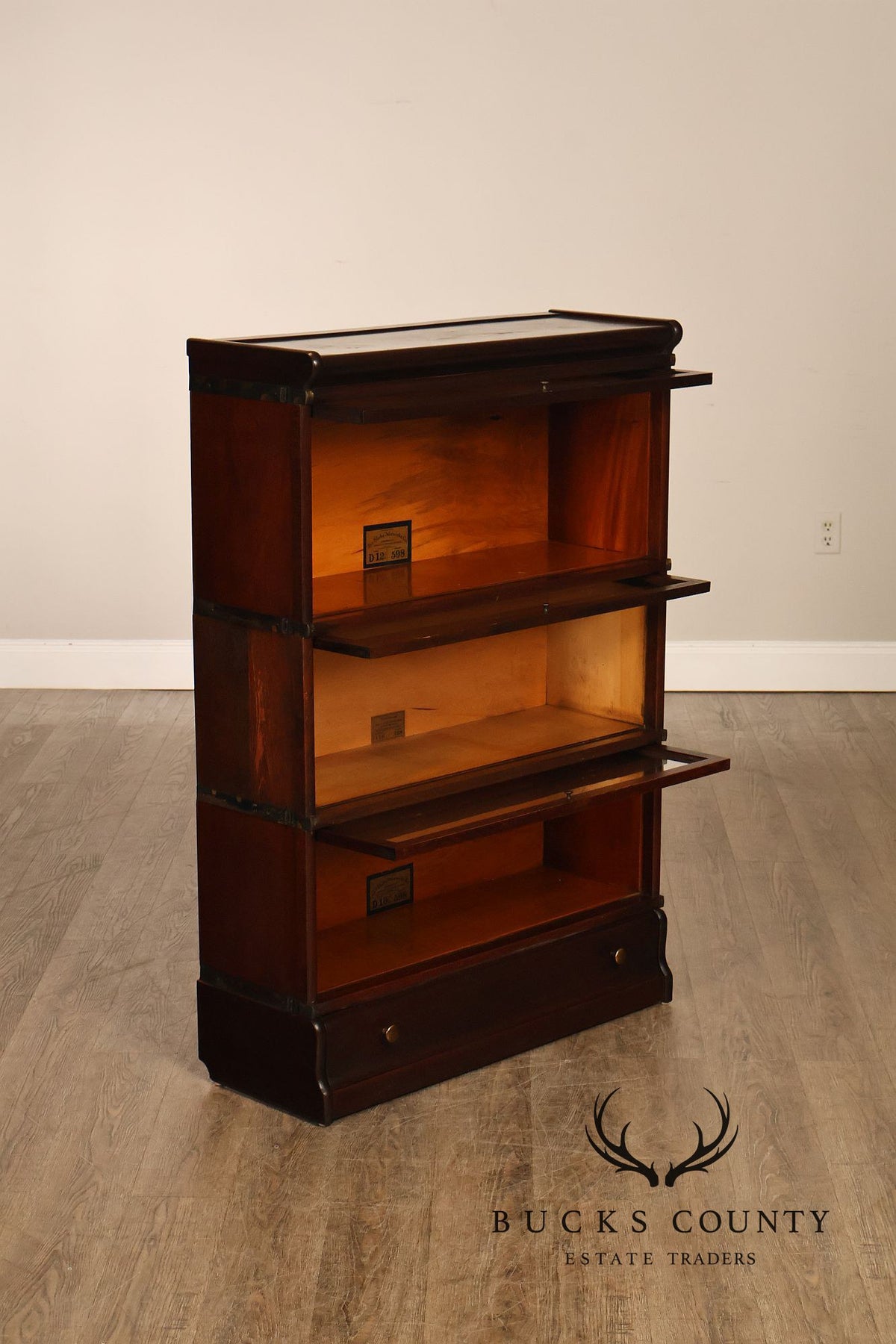 Globe Wernicke Mahogany Three-Section Barrister Bookcase