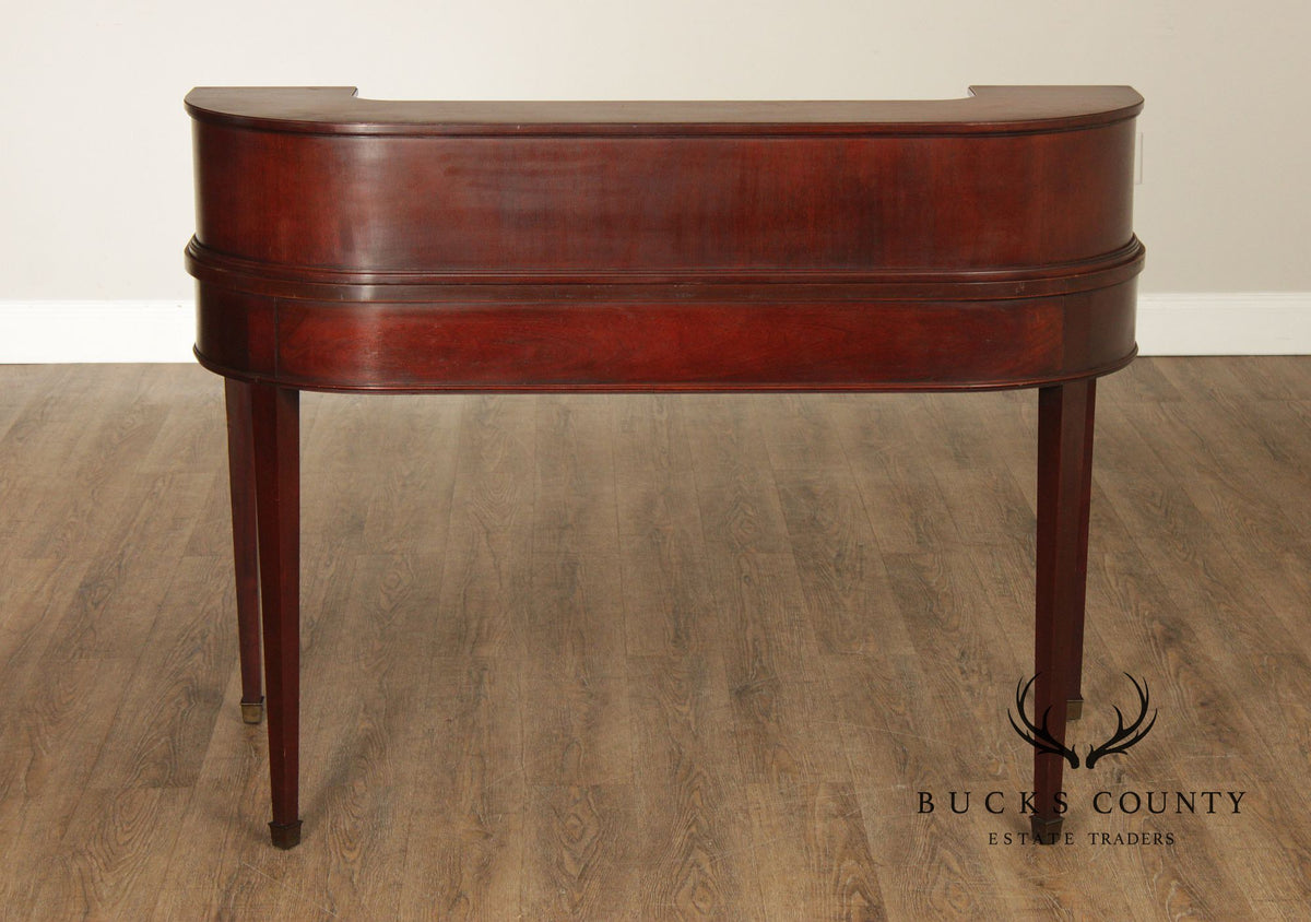 1940's Federal Style Mahogany Carlton House Desk With Tambour Doors