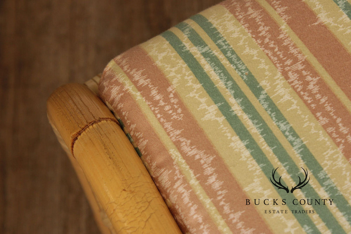 Vintage Hollywood Regency Bamboo Bench