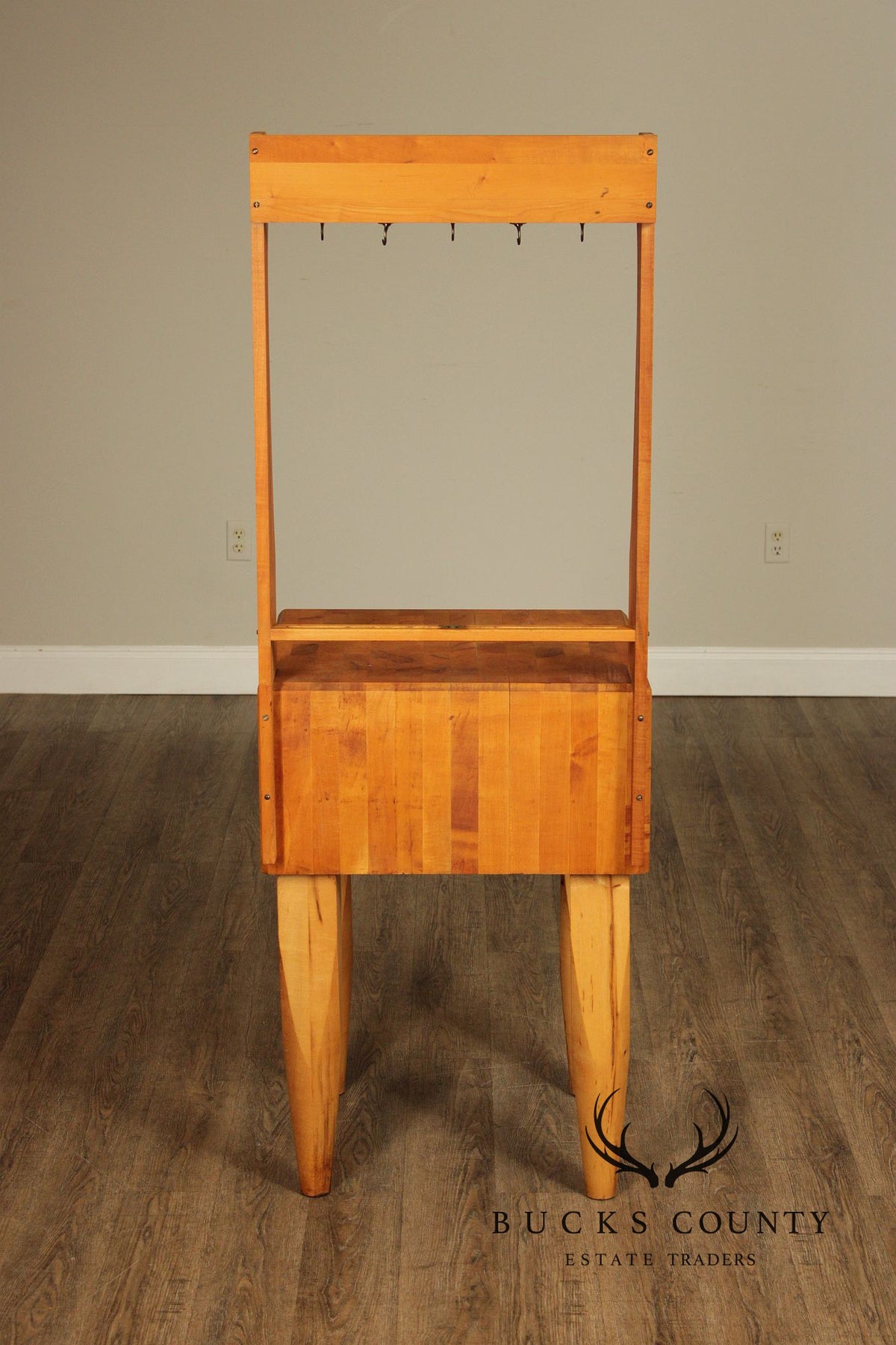 Bally Block Co. Solid Maple Butcher Block Work Table With Upper Rack