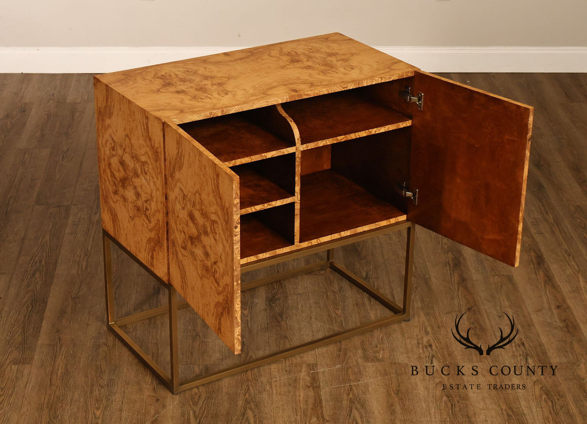 Keno Bros Contemporary Burlwood Two Door Hallway Cabinet