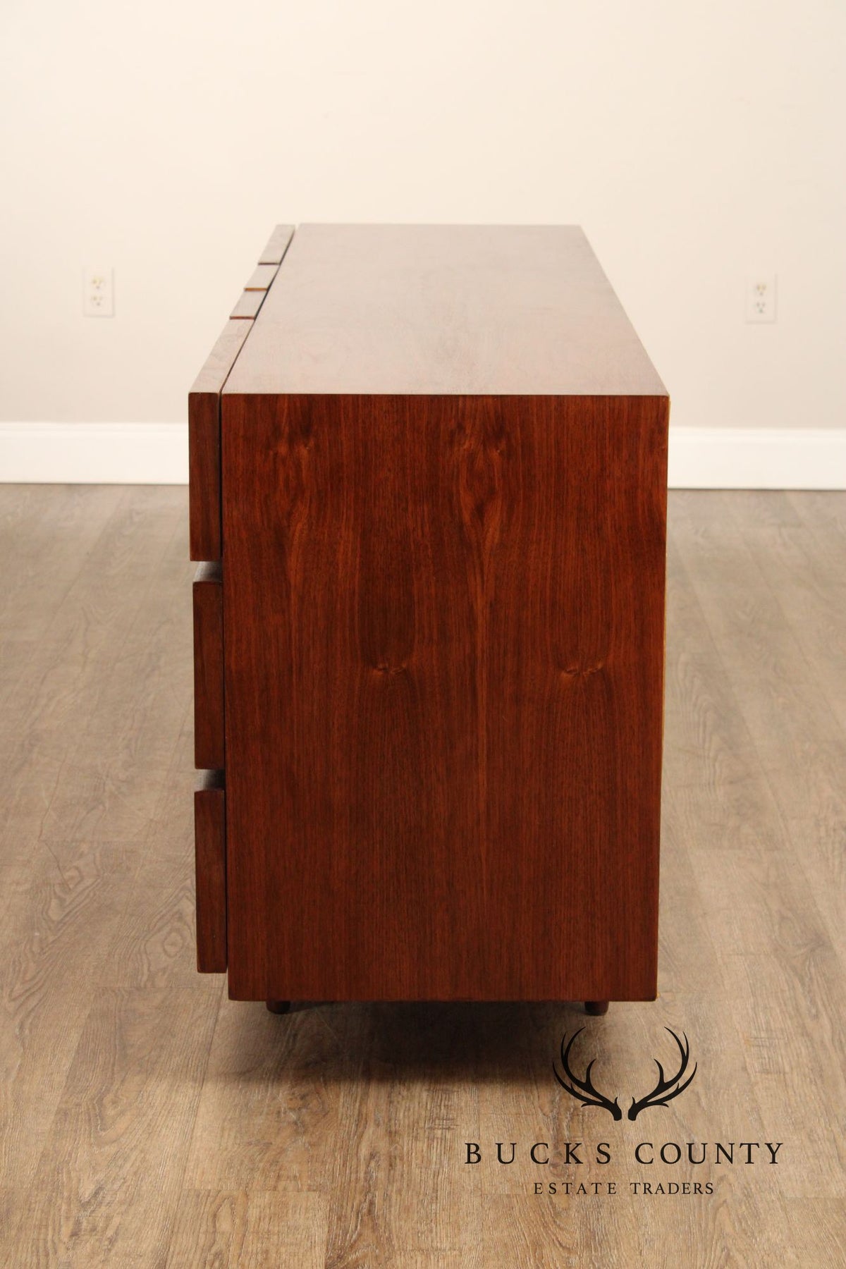 American Of Martinsville Mid-Century Modern Walnut Long Dresser