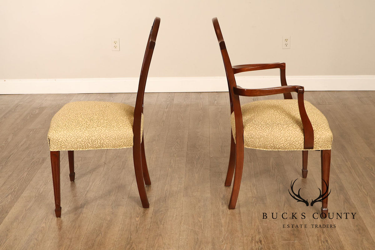 Stickley Hepplewhite Style Set of Eight Mahogany Shield Back Dining Chairs