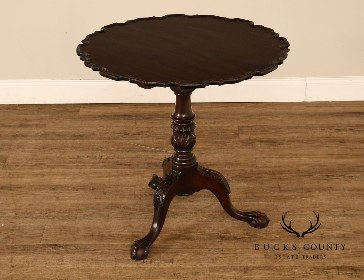 Chippendale Style Mahogany Pie Crust Tilt Top Tea Table