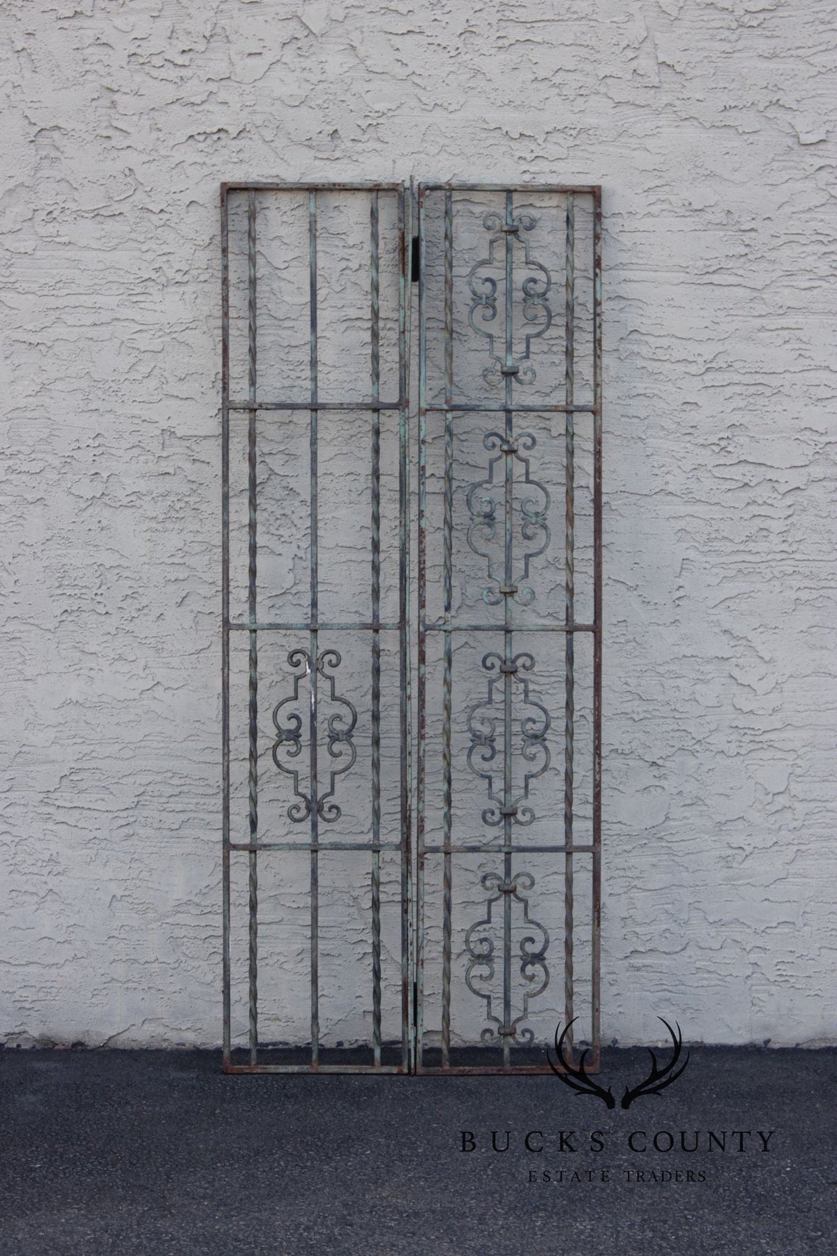 Vintage Pair Of Ornamental Iron Garden Or Entry Doors