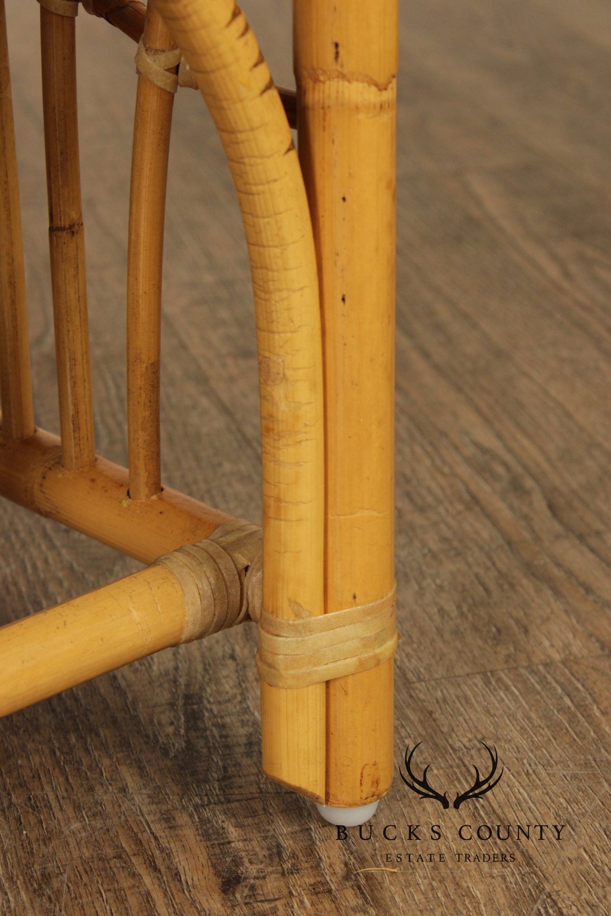 Vintage Hollywood Regency Bamboo Bench
