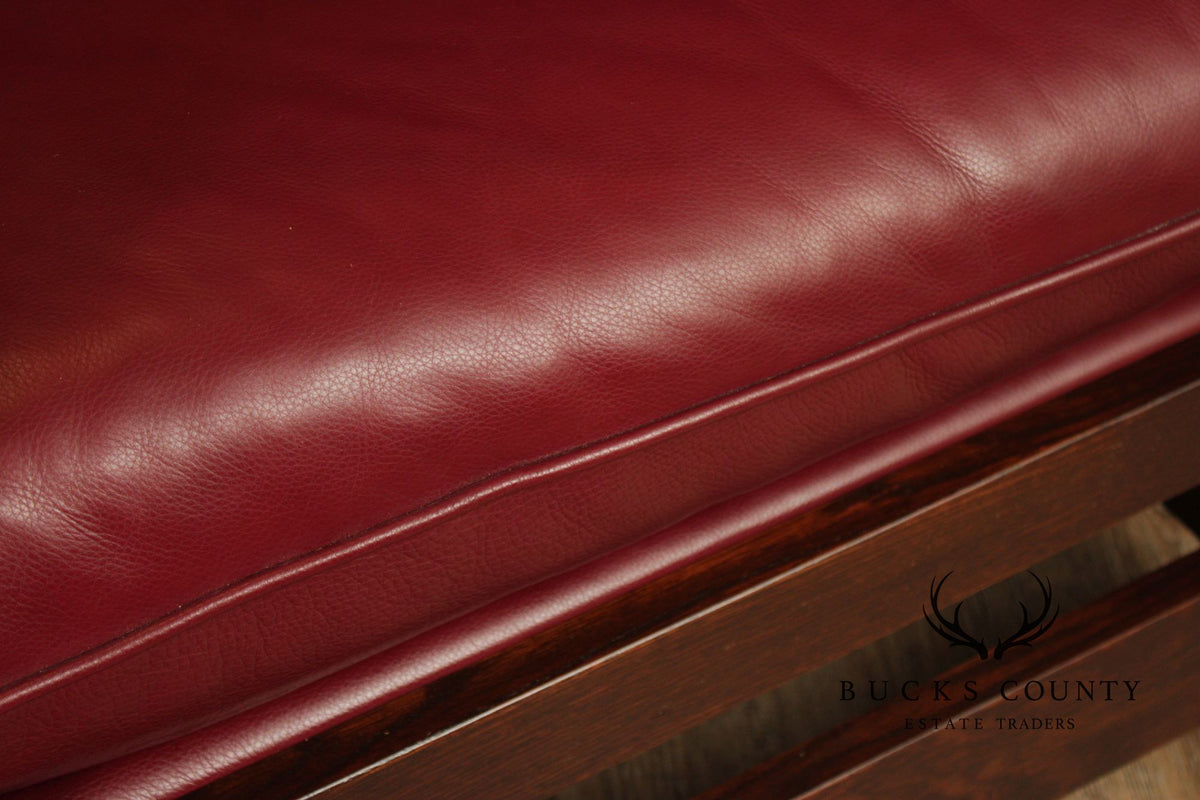 Stickley Mission Collection Oak And Red Leather Eastwood Chair