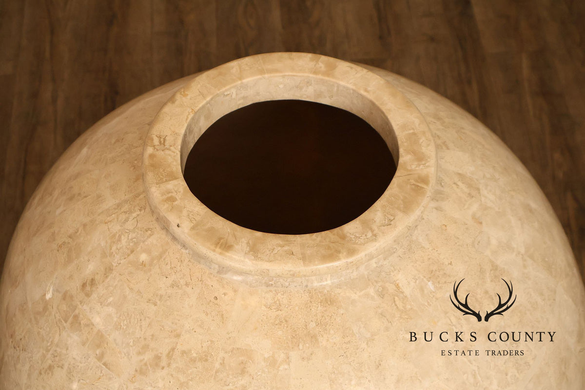 Contemporary Tessellated Stone Floor Vase