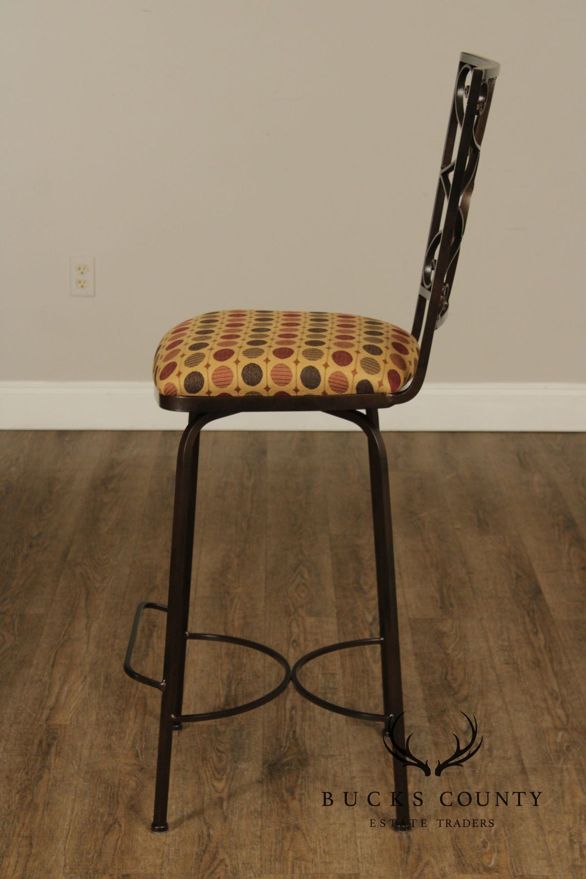 Charleston Forge Set of Five Wrought Iron Swivel Bar Stools