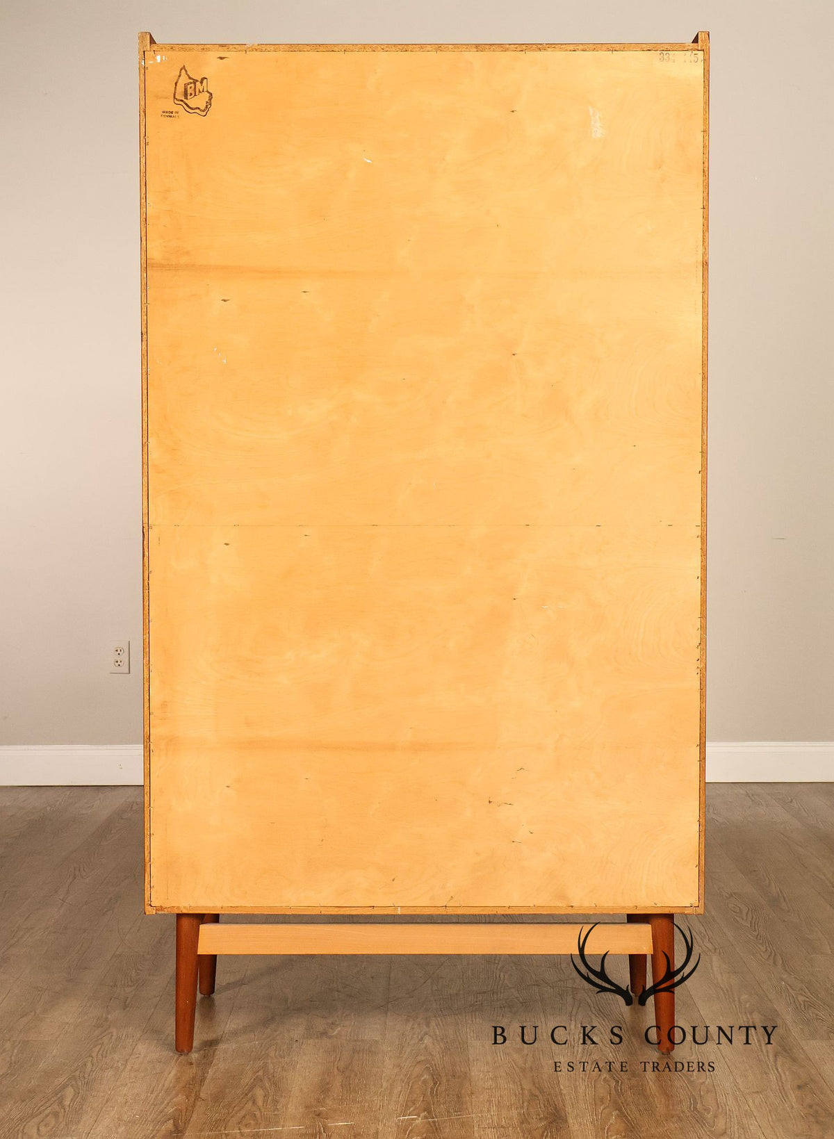 Johannes Sorth for Bornholm Mobelfabrik Danish Teak Tambour Door Secretary Desk Bookcase