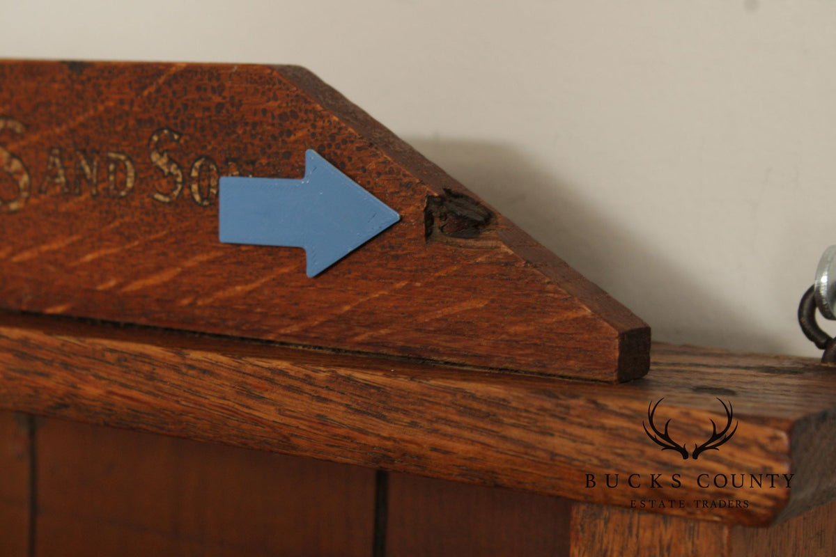 Oliver L. Briggs & Son Antique American Oak Billiards Shelf Cabinet