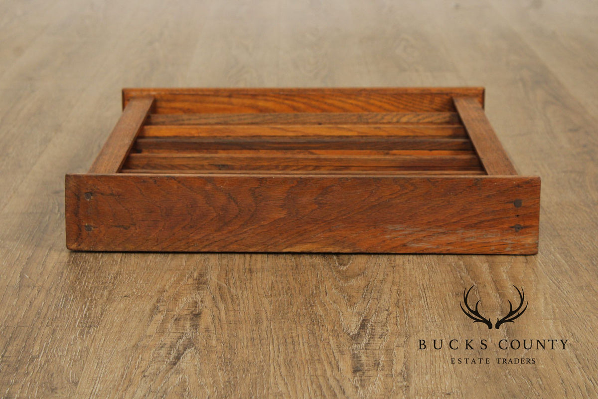 Oliver L. Briggs & Son Antique American Oak Billiards Shelf Cabinet
