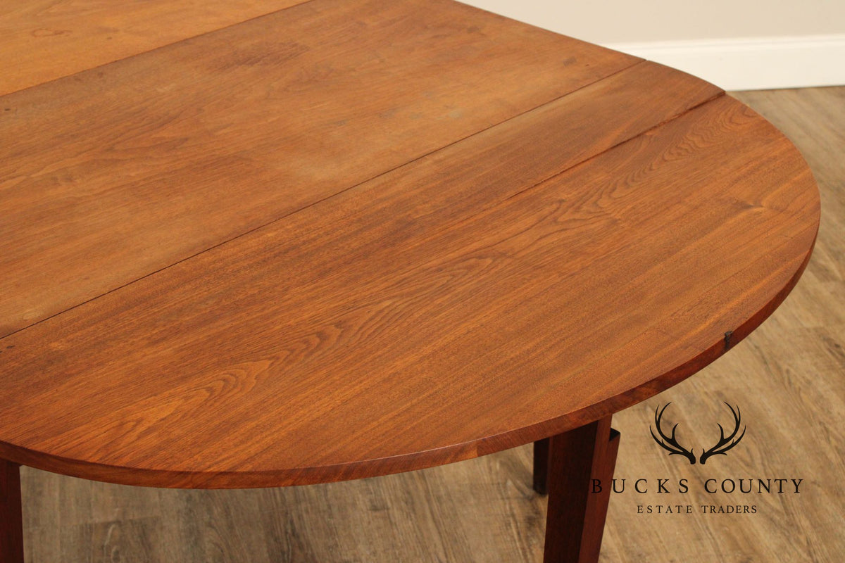 Vintage Walnut Federal Style Drop Leaf Gateleg Dining Table