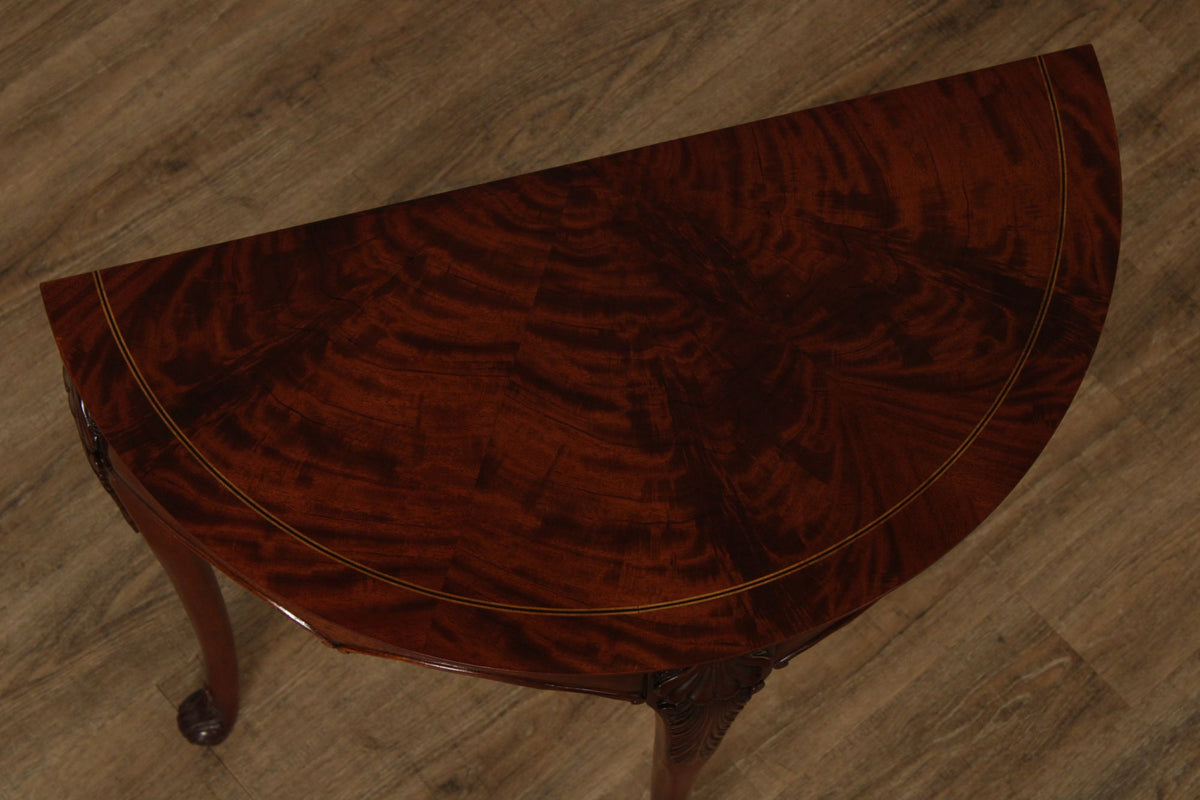 American Federal Style Mahogany Demilune Console Table