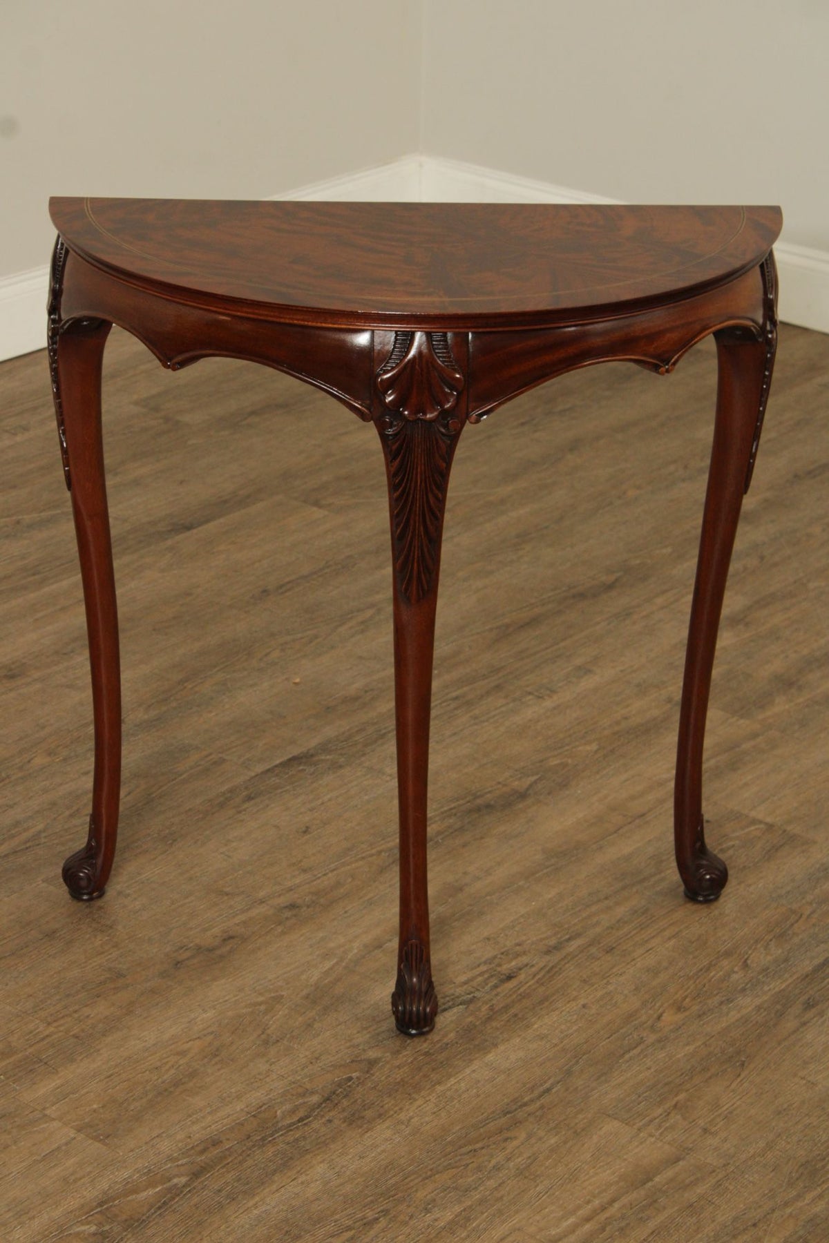 American Federal Style Mahogany Demilune Console Table