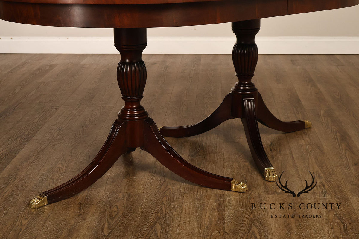 Henkel Harris Regency Style Mahogany Double Pedestal Dining Table