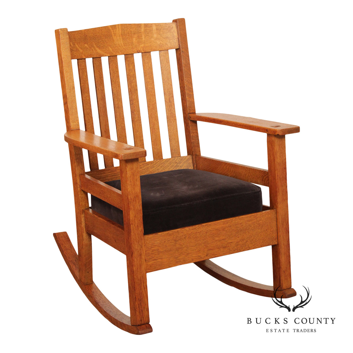 Mission Style Quarter Sawn Oak Rocking Chair