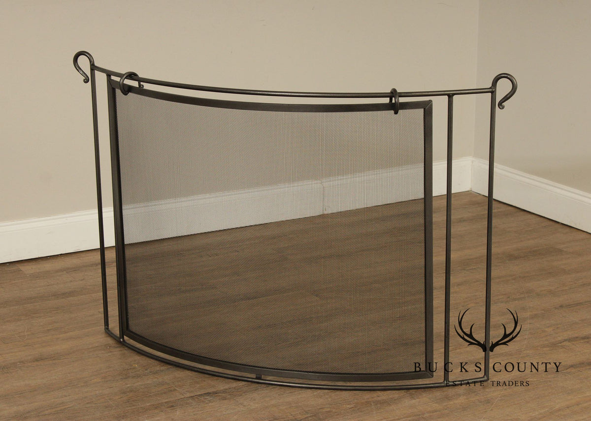 Pilgrim Bowed Forged Iron Fireplace Screen