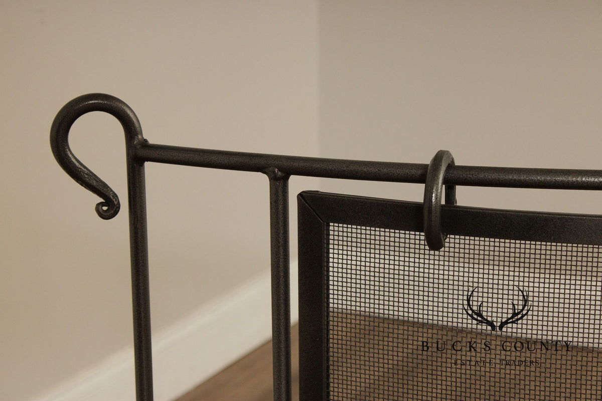 Pilgrim Bowed Forged Iron Fireplace Screen