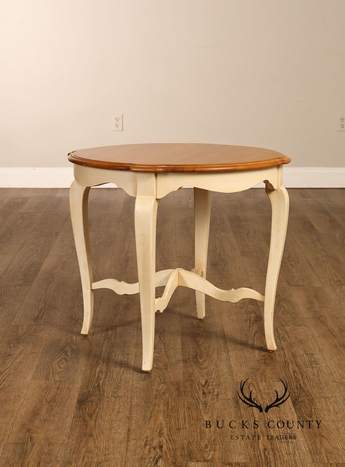 Ethan Allen 'Country French' Cream-Painted Side Table
