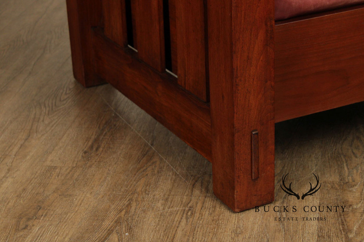 Antique Mission Walnut and Leather Morris Chair