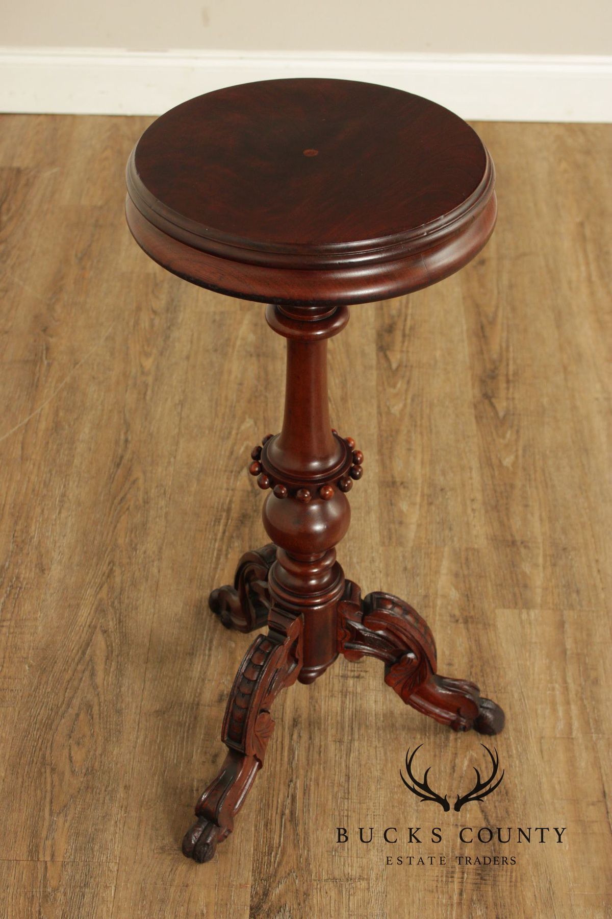 Antique Victorian Walnut Pedestal Plant Stand
