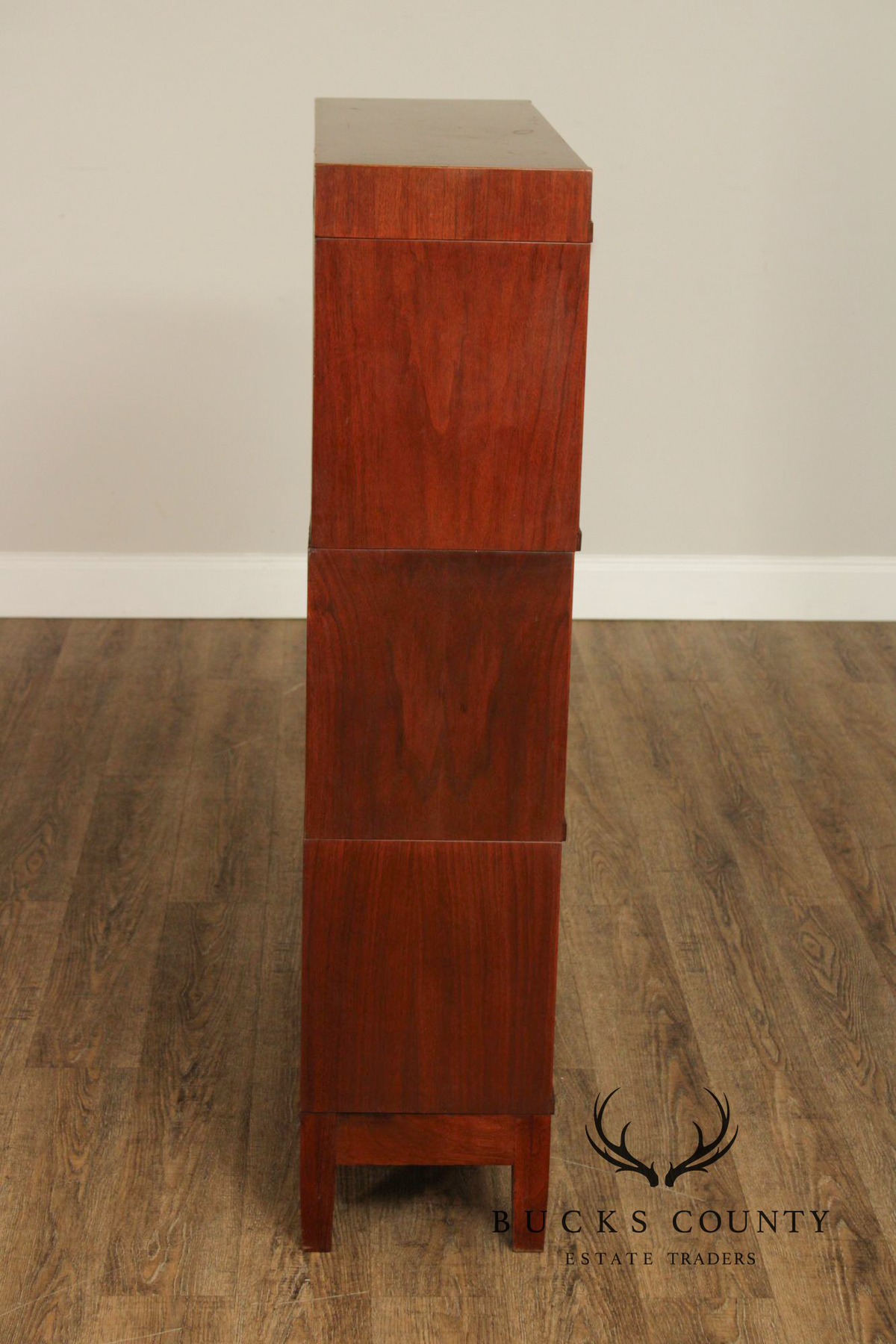 Globe Wernicke Antique Walnut Three-Stack Barrister Bookcase
