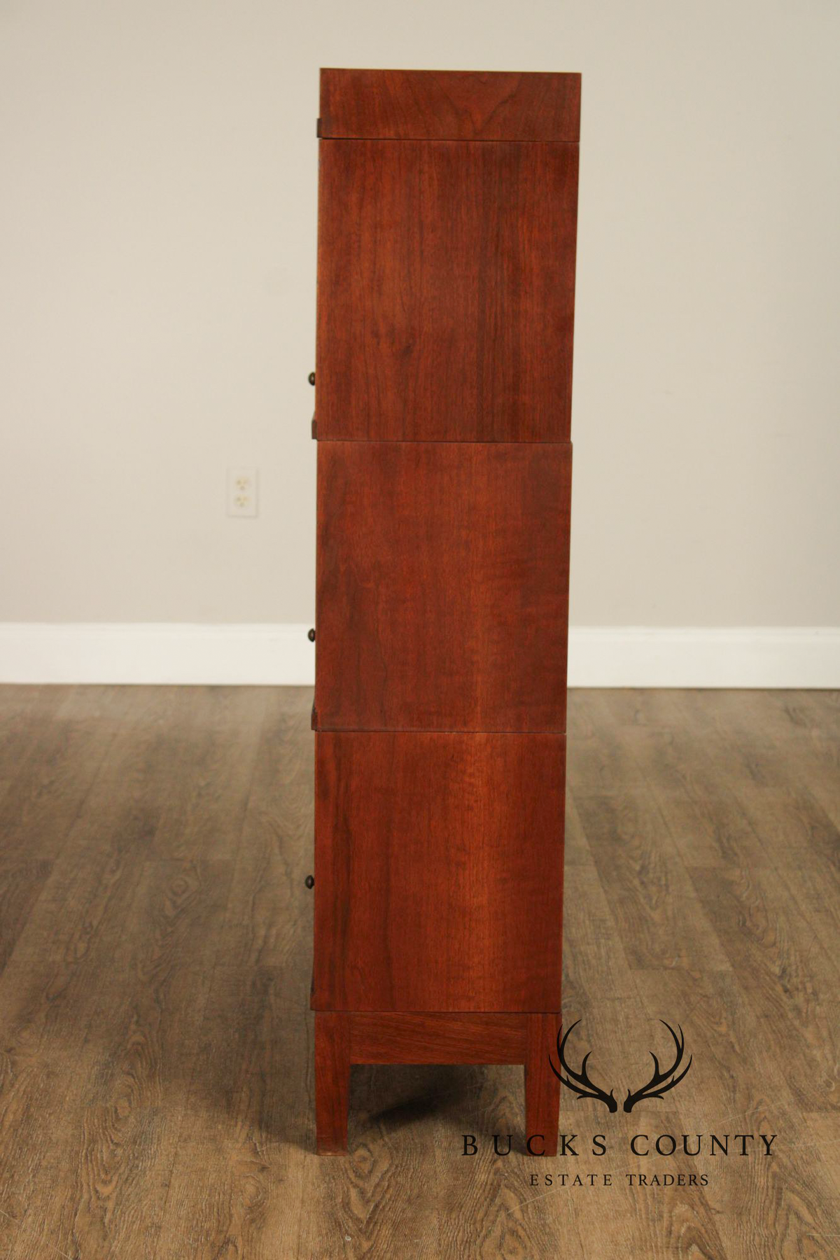 Globe Wernicke Antique Walnut Three-Stack Barrister Bookcase