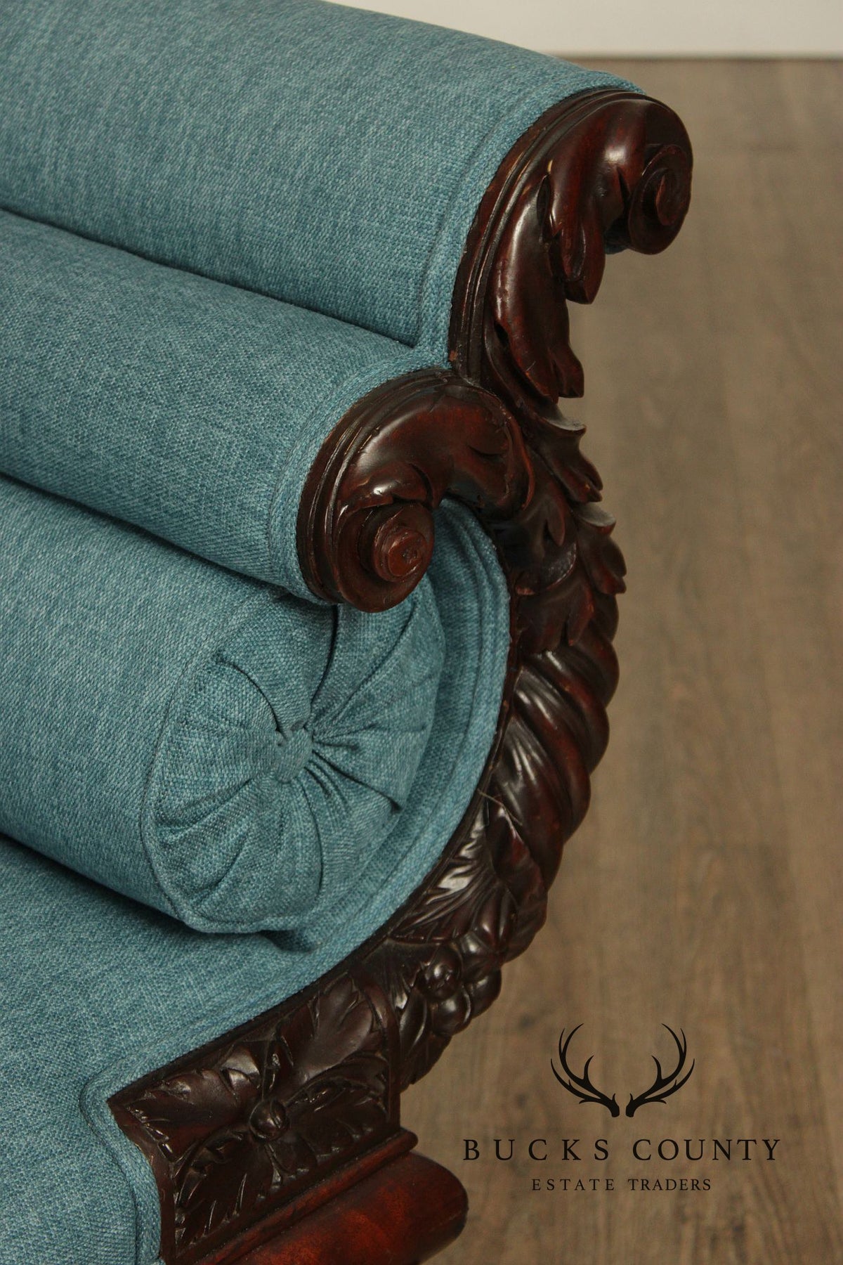 Antique American Classical Carved Mahogany Sofa