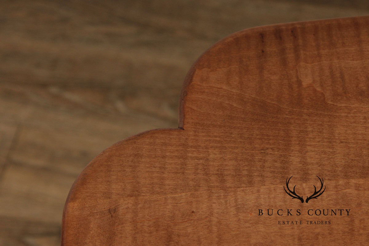 Custom Quality Queen Anne Style Tiger Maple Side Table