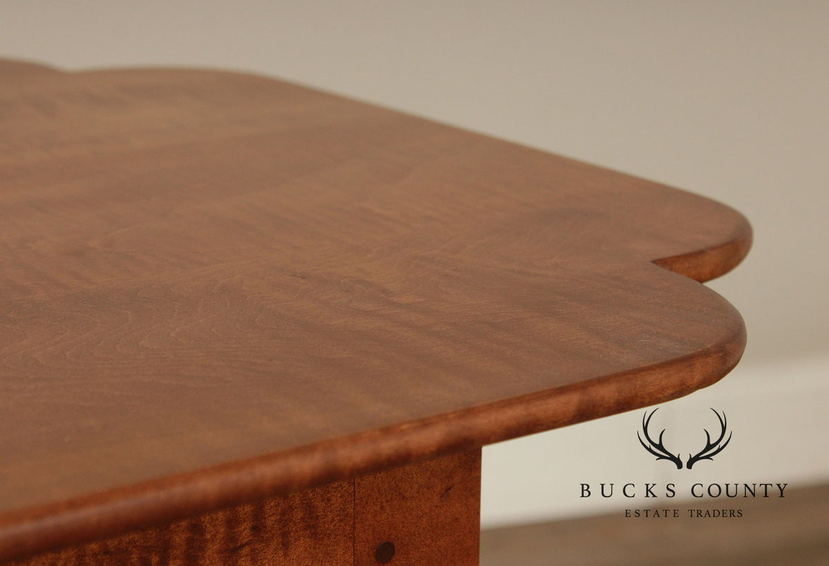 Custom Quality Queen Anne Style Tiger Maple Side Table