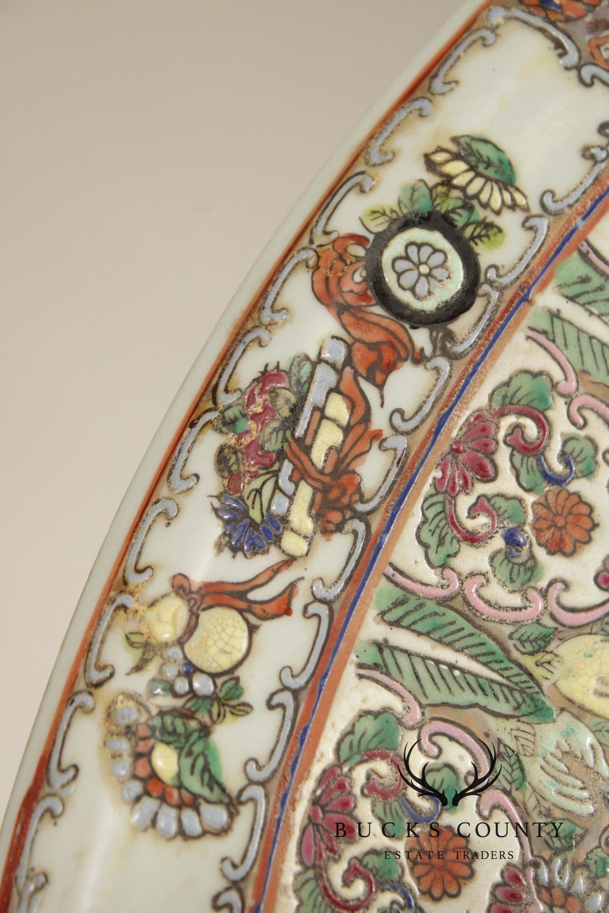 Chinese Monumental Famille Rose Porcelain Charger