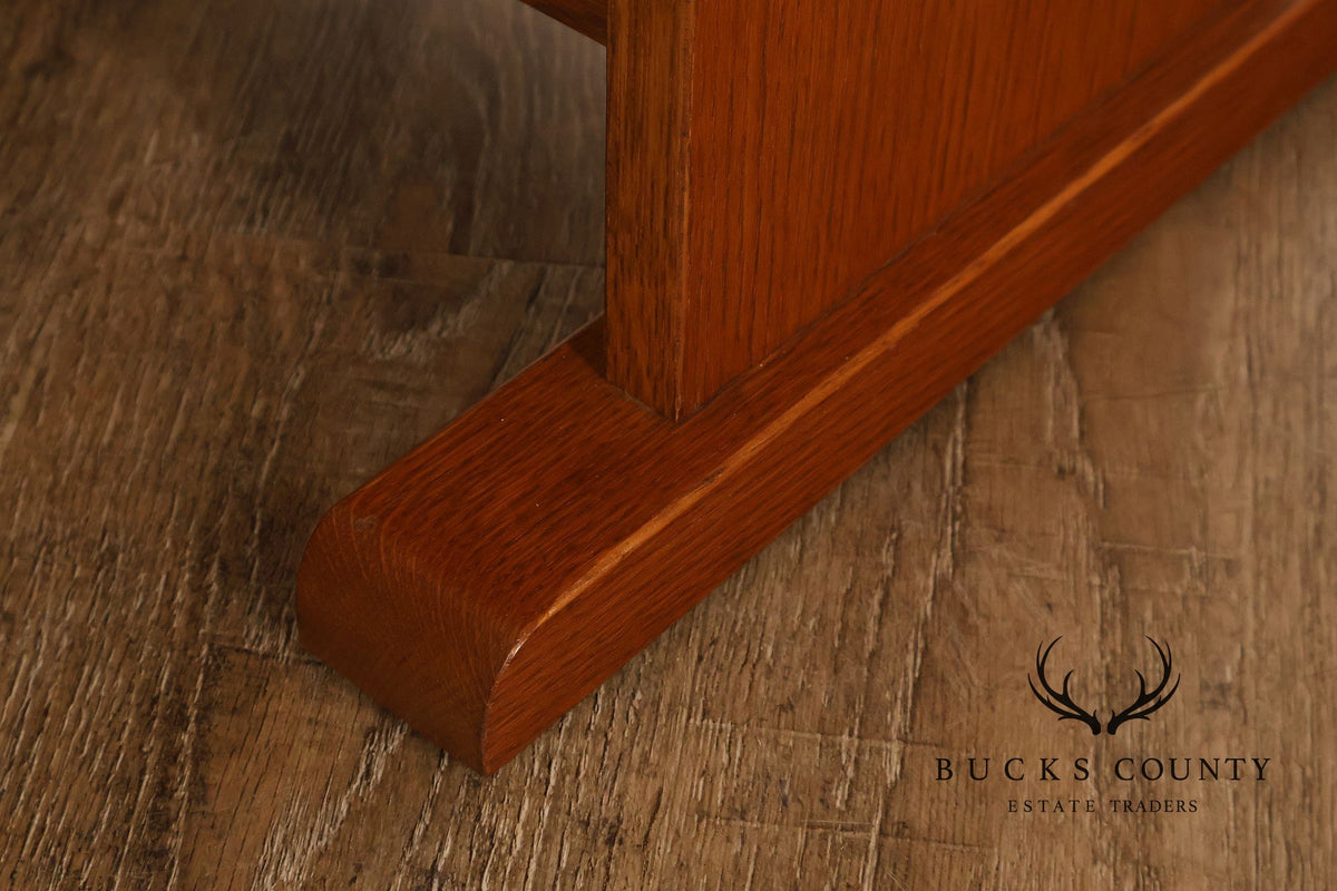 Stickley Mission Collection Harvey Ellis Inlaid Oak Tiered Occasional Table