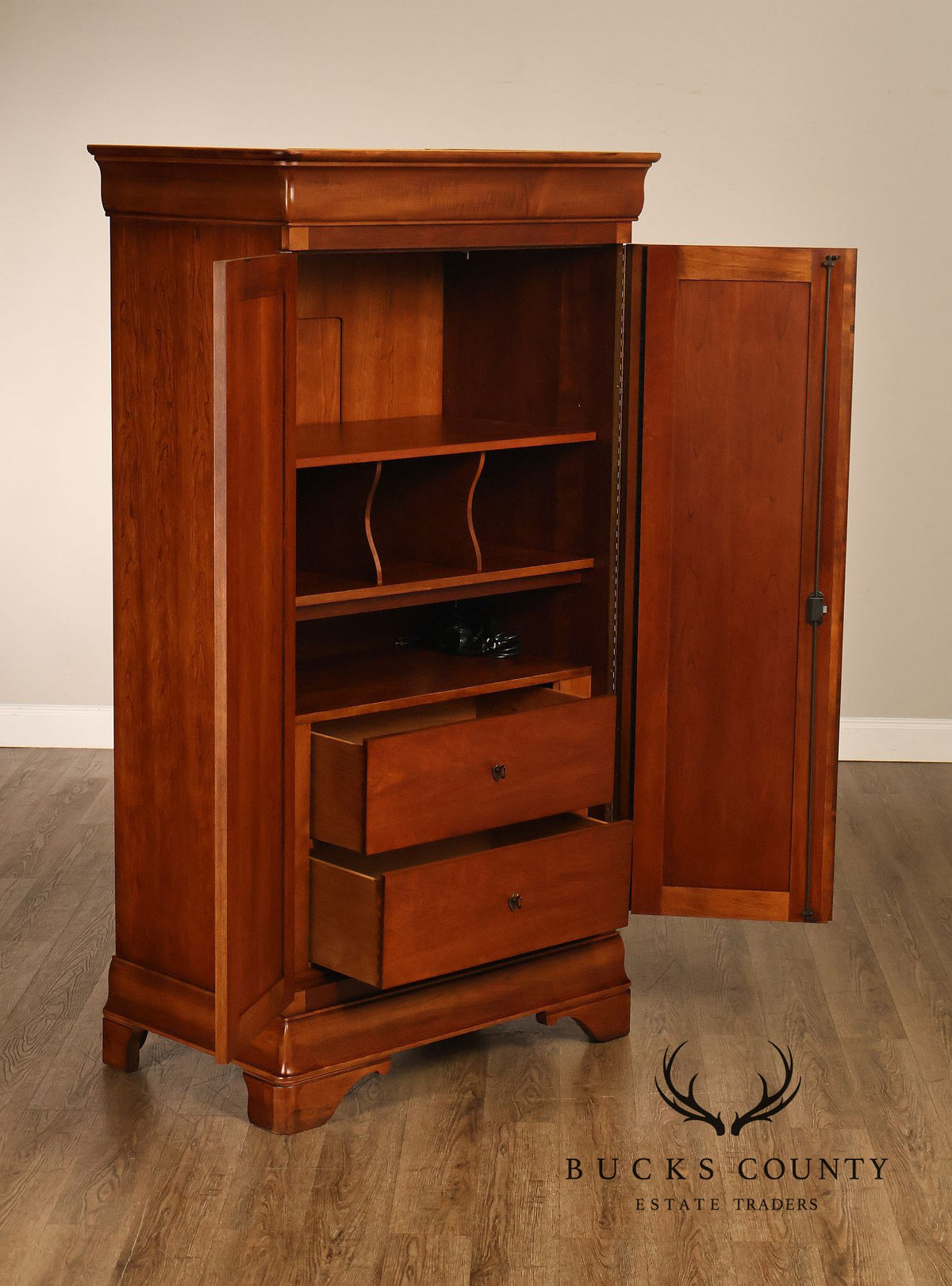 National Mt. Airy Cherry Two-Door Entertainment Armoire