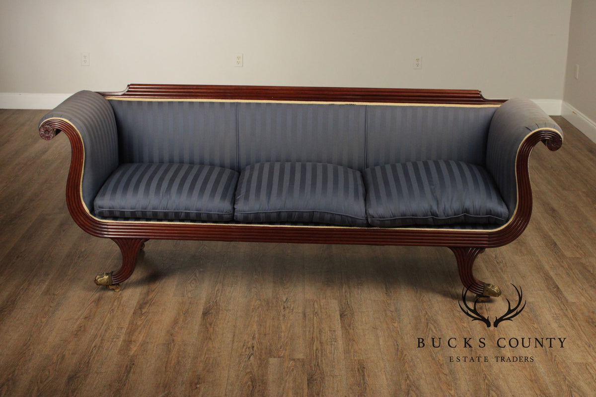 Antique American Classical Period Mahogany Sofa