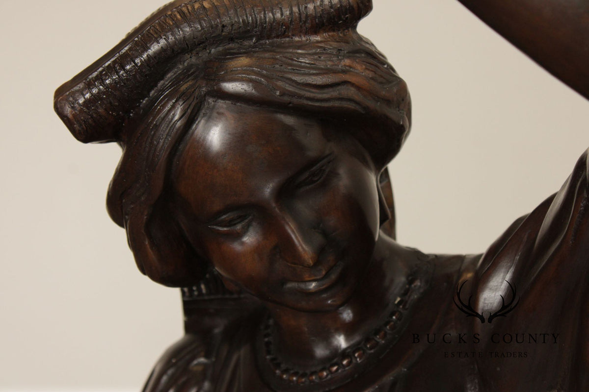 August Moreau Large Patinated Bronze Statue of a Dancer