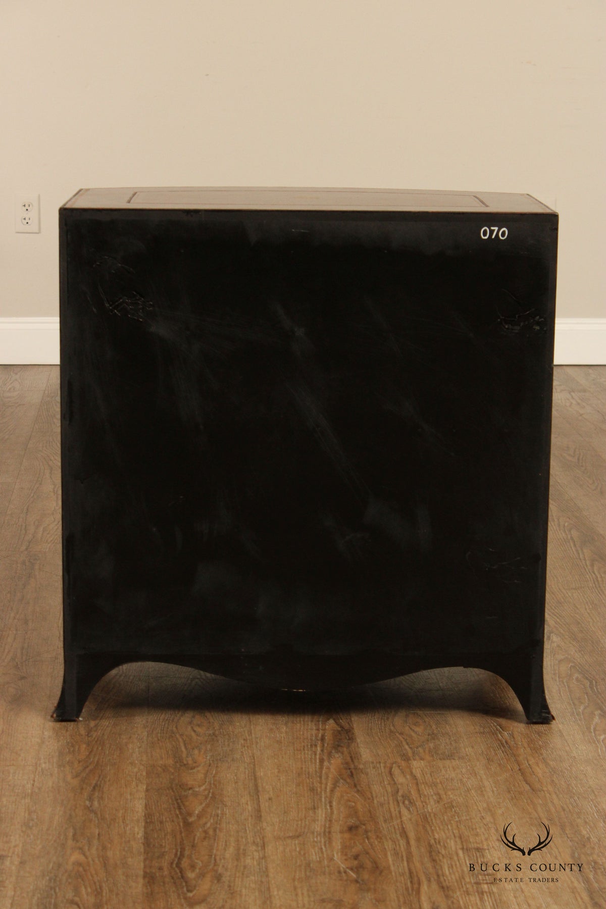 Maitland-Smith Leather Wrapped Bow Front Bachelor's Chest