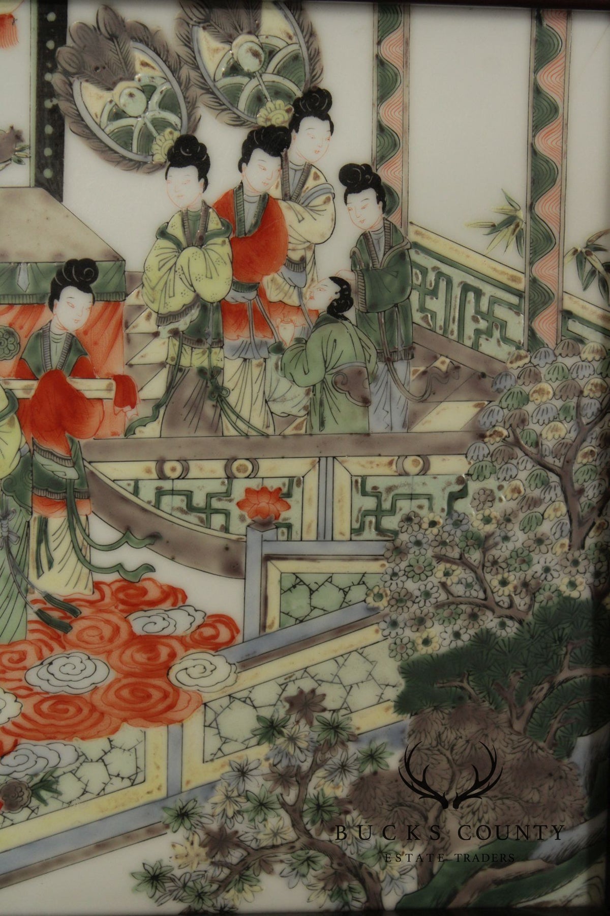 Chinese Framed Porcelain Plaque