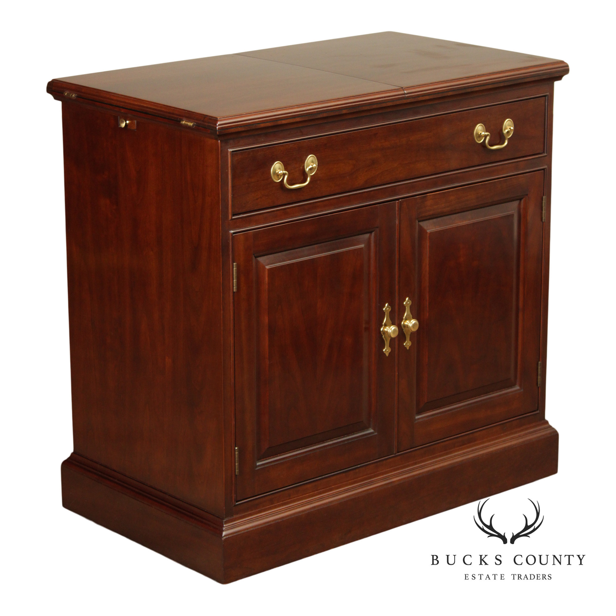 Stickley Traditional Mahogany Flip-Top Server Cabinet
