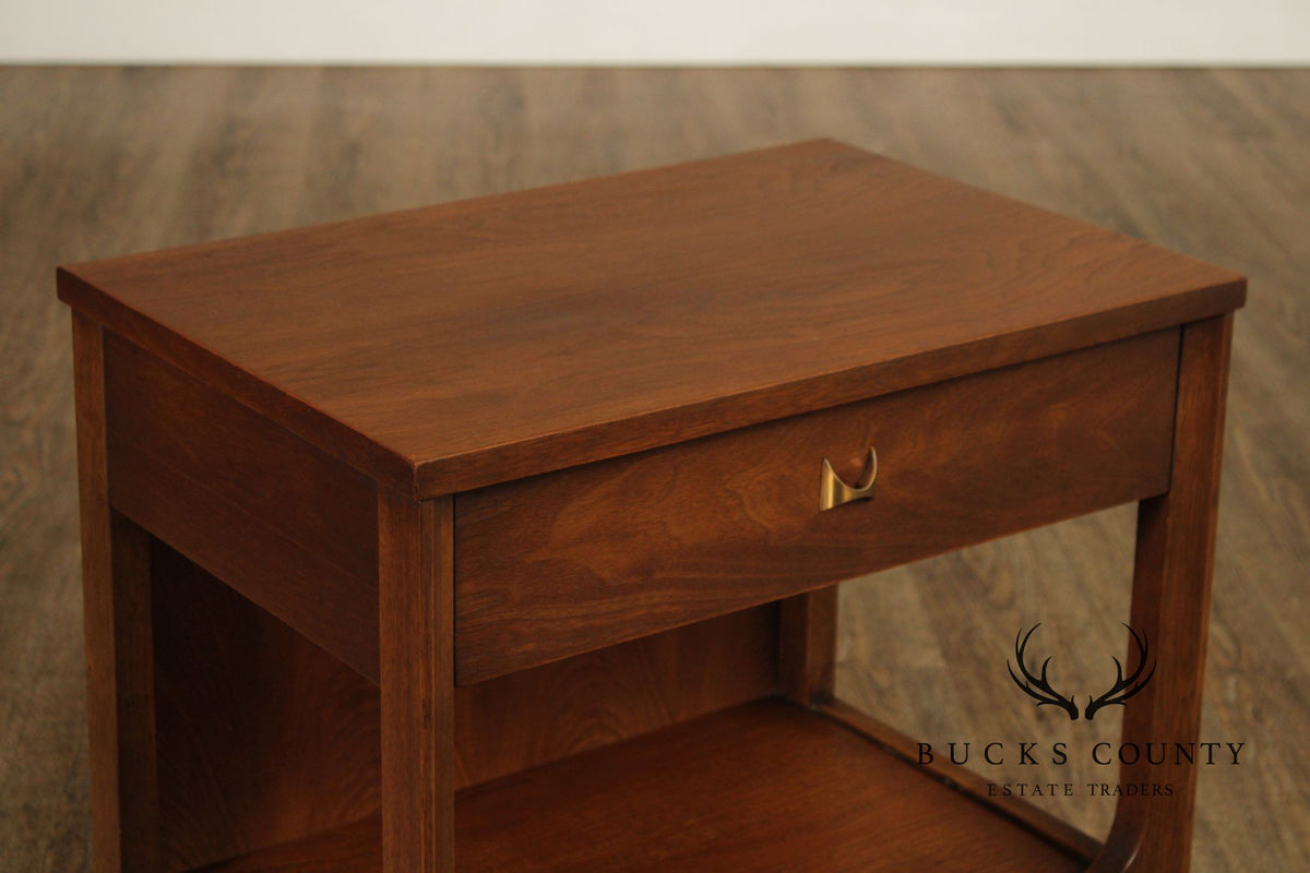 Broyhill Brasilia Mid-Century Modern Walnut One-Drawer Nightstand