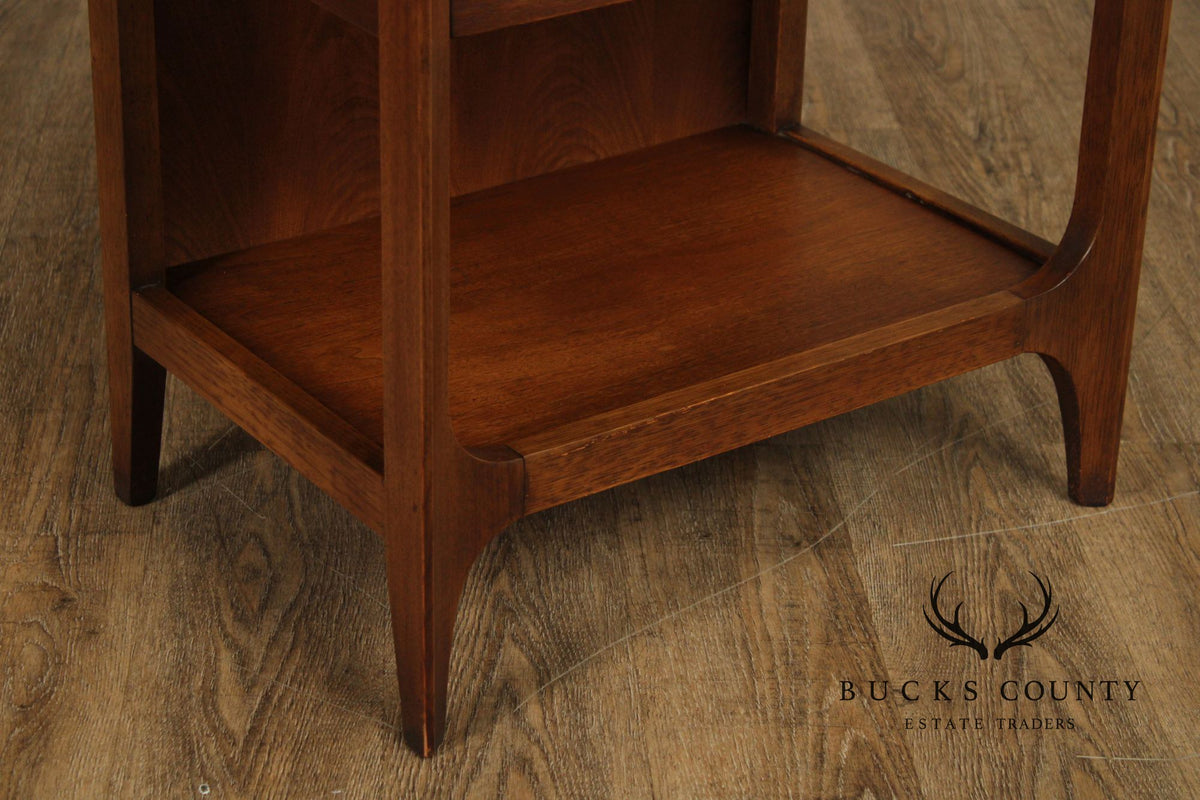 Broyhill Brasilia Mid-Century Modern Walnut One-Drawer Nightstand