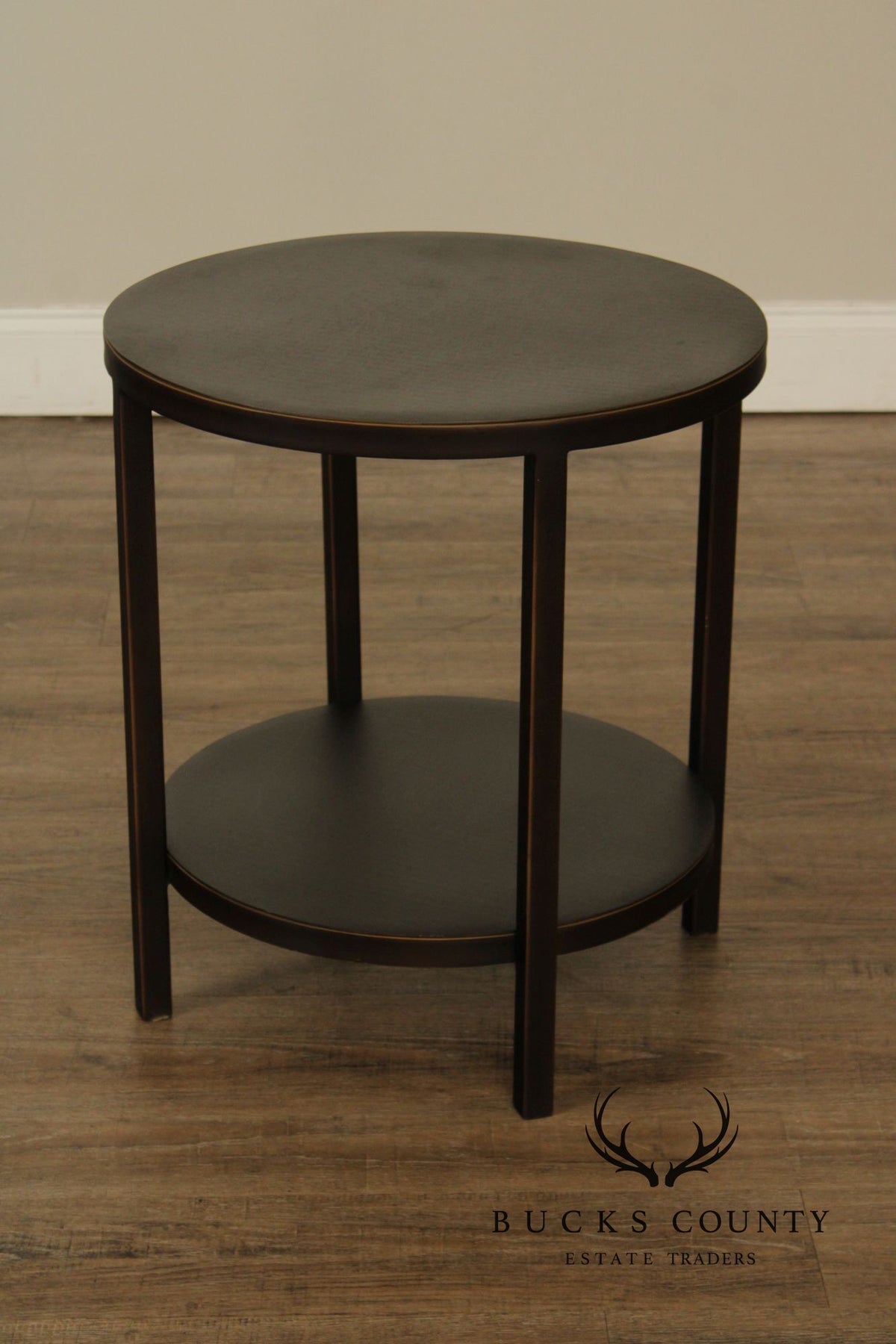 Crate & Barrel Modern Round Two-Tier End Table
