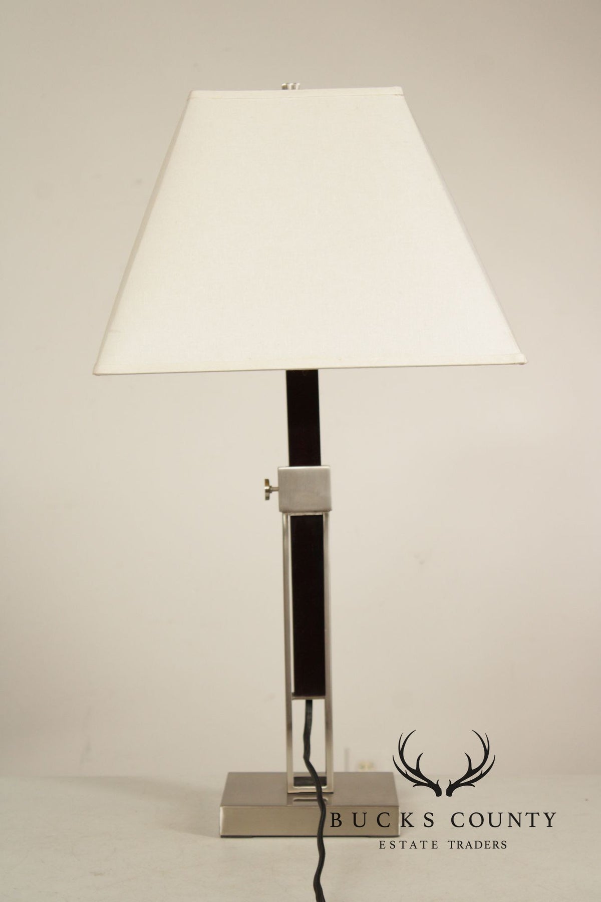Crate & Barrel Contemporary Pair of 'Denley' Steel Table Lamps