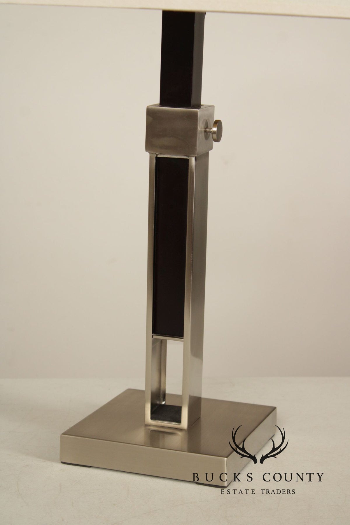 Crate & Barrel Contemporary Pair of 'Denley' Steel Table Lamps