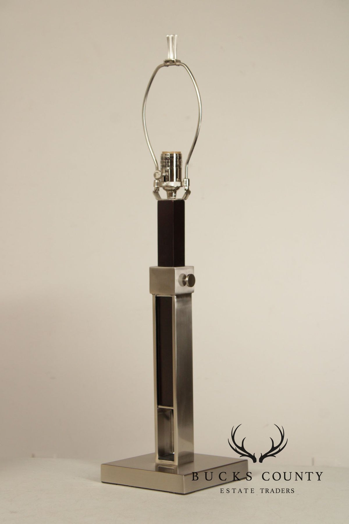 Crate & Barrel Contemporary Pair of 'Denley' Steel Table Lamps